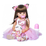 Brastoy Bebe Reborn Boneca Menina Realista Pronta Princesa Rosa 55