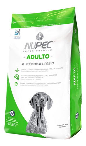 Alimento Para Perro Adulto Nupec Con Omega 3 Y 6, De 20 Kg