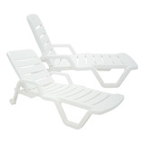 2 Espreguiçadeiras Piscina Tramontina 4 Posições Leblon Cor Branco