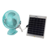 Ventilador De Camping Con Abrazadera De Panel Solar,