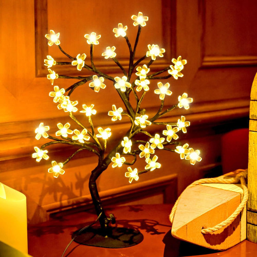 Luz De Árbol De Flor De Cerezo, 17 Pulgadas, 40 Led, L...