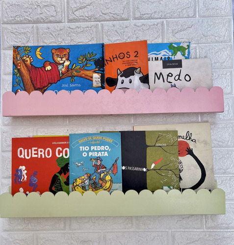 Prateleira Para Livros Ondinha Em Mdf  60cm Várias Cores