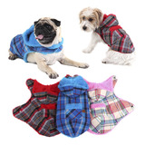 Roupa Capa Scot Inverno Pet Xadrez Pelucia Cachorro - Grande