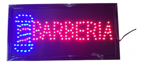 Cartel Barberia Led Luminoso Luces 48x25cm Directo 220v