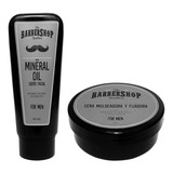 Kit Barbershop Cera Peinar + Tratamiento Mineral Oil Barba P