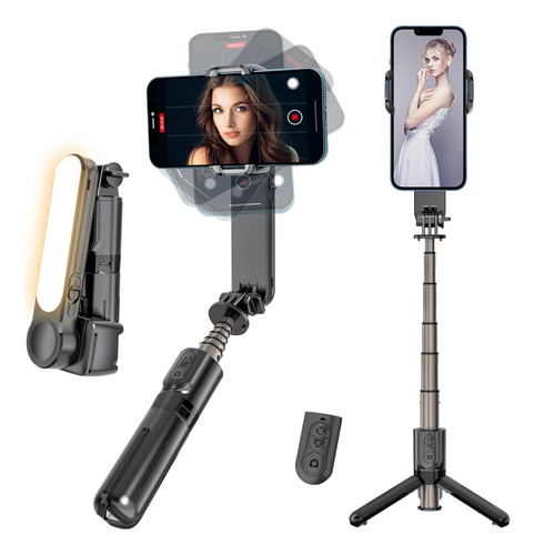 Gimbal Estabilizador Selfie Stick Q09 Trípode 360° Luz Led 