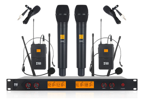 Xtuga A400 2 Bodypack 2 Handheld Uhf Microfonos Inalambricos