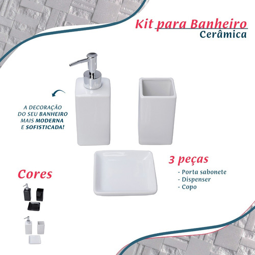 Kit Banheiro E Lavabo Em Cerâmica - 3 Peças - Dolce Home 876