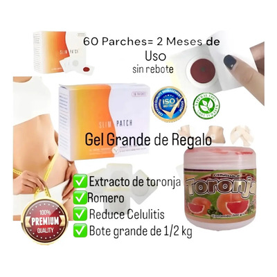 Parches Slim Patch Con Patente 2 Cajas + Gel Reductivo 100% | Meses sin interés