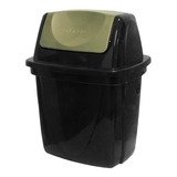 Cesto Tacho De Basura Plástico Ecoblack Con Tapa 4,9 Lts