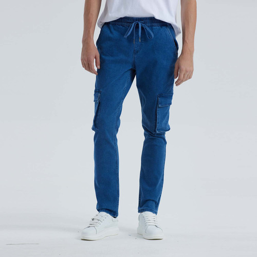 Jeans Hombre Cargo Jogger Azul Fashion's Park