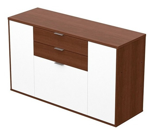 Vajillero Geek Milenial Living Comedor Mosconi Color Tabaco-blanco