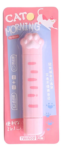 Corrector + Pegamento En Cinta 2 En 1 Huella De Gato Kawaii