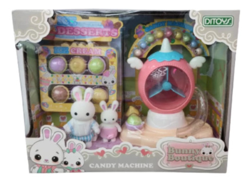 Bunny Boutique Candy Machine Con Figuras Y Accesorios