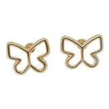 Amor Eterno - Broqueles Mariposa Minimalista Aretes Oro 10k