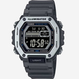 Reloj Casio Standard Mwd-110h-8bvdf Para Hombre, Color De La Correa Gris, Color Del Bisel, Color Plateado, Color De Fondo Negro