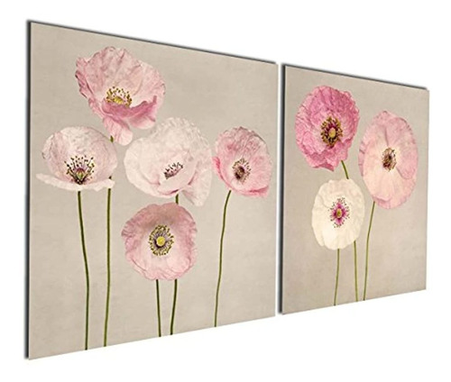 Lienzo Mural De Pintura Artística Moderna Con Flores Rosadas