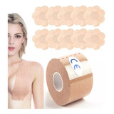 Cinta Para Busto Brasier Push Up Strapless Cubre Pezón Set