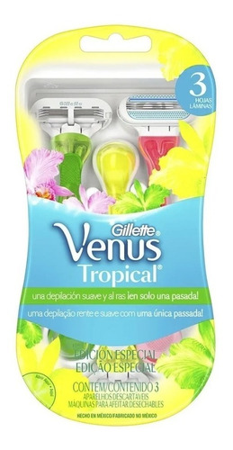 Aparelho De Depilar Gillette Venus Tropical C/ 3 Unidades