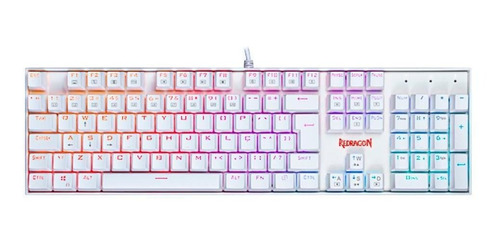 Teclado Redragon Mitra, Branco, Rgb, Mecanico, K551rgb-brown