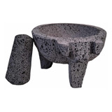 Molcajete Artesanal Piedra Volcanica Cabeza De Puerco 23 Cm 