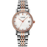 Reloj Feraud Mujer Acero Rose Piedras Moda Fecha F5564 Lslr