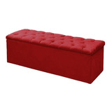 Recamier Baú Mirage Para Cama King 195cm Corino Vermelho