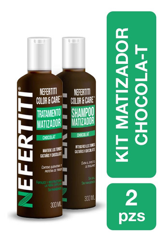 Shampoo Matizador Y Tratamiento  Tonos Chocolates Nefertiti