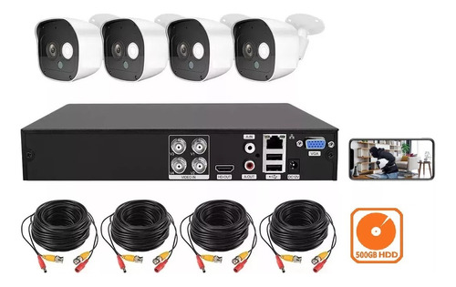 Camaras Videovigilancia Circuit Cerrado 2mp + 500gb Xvr Kit