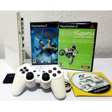 Consola Playstation 2 Slim White Ceramic + 6 Juegos