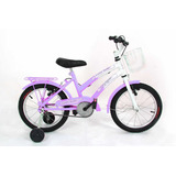 Bicicleta  De Passeio Infantil Wrp Cindy Baby Aro 16 Freios V-brakes E Cantilever Cor Lilás/branco Com Rodas De Treinamento