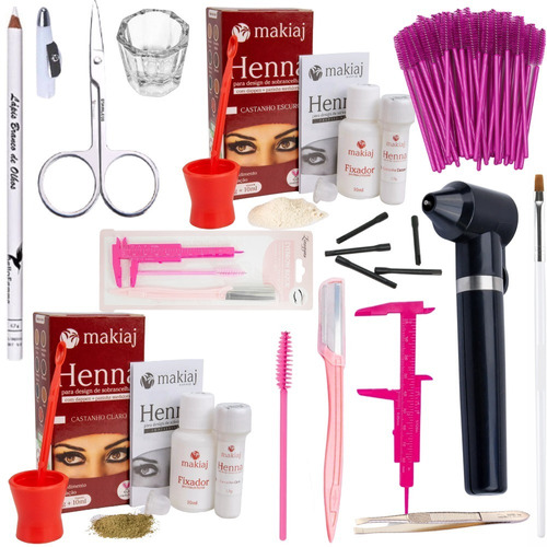 Kit Desing Henna Sobrancelha Makiaj Rena Para Sobrancelhas