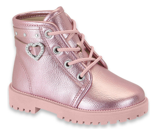 Bota Infantil Molekinha Coturno Rosa Metalizada 2126.526