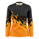 Doxe Jersey Playera Dama Crazy Motors Naranja Negro C0018