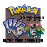 Lote Pokémon Grama 25 Cartas + 10 Energias + Ultra Rara