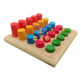 Juego Didáctico Tablero Madera Clasificación Niveles Niños Color Marrón