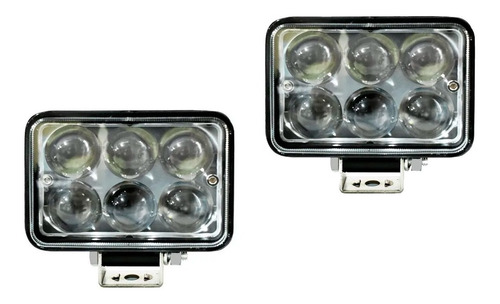 Par Faros 6 Led Rectangular Lupa 4d