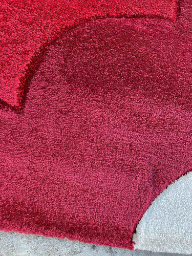 Alfombra Moderna Circulos Rojos 160x220cm Carpetshop