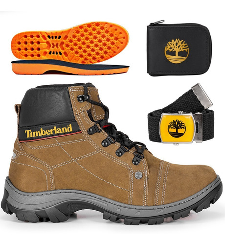 Bota Coturno Timberland Couro Legitimo Envio Imediato + Kit