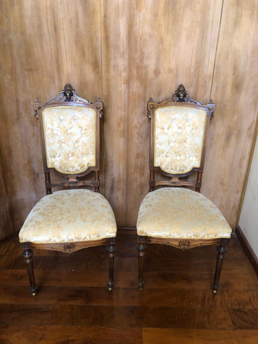 Juego Sillones Antiguo Estilo Frances Luis Xv Tallado