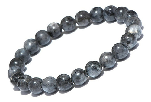 Pulseira Masculina De Bolinha Pedra Universo Cinza Gelo 8 Mm