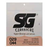 Encordoamento Sg Violao 029 Nylon Ball End 65/35 Prata Pesad