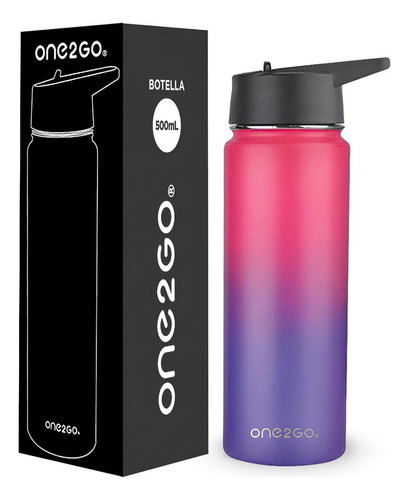 Botella Termica Agua One2go Acero Inoxidable 500 Ml Color Noche De Fuego