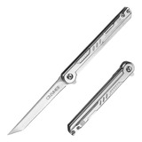 Slim Pocket Folding Knife With 3.8 Blade, Stainless Steel H