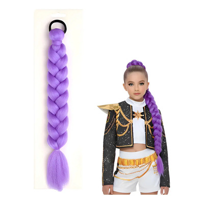 Peluca Guerreras Kpop Cosplay Diseño Rumi Trenza Morado