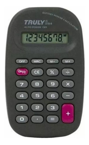 Calculadora Mesa, Escritório 8 Dígitos Truly 318-8 Cor Preto