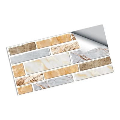 Papel Tapiz Azulejos De Mármol Autoadhesivo Pared Ladrillo