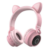 Vimi Audifonos Diadema Gato Bluetooth Dm-bt-43 Color Rosa