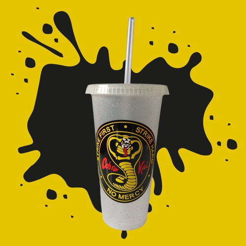 Vaso Personalizado Cobra Kai Grande Starbucks Con Popote