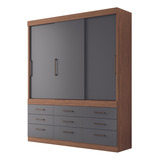 Closet Click 3.9 Jatoba Grafito 3 Puertas 9 Cajones